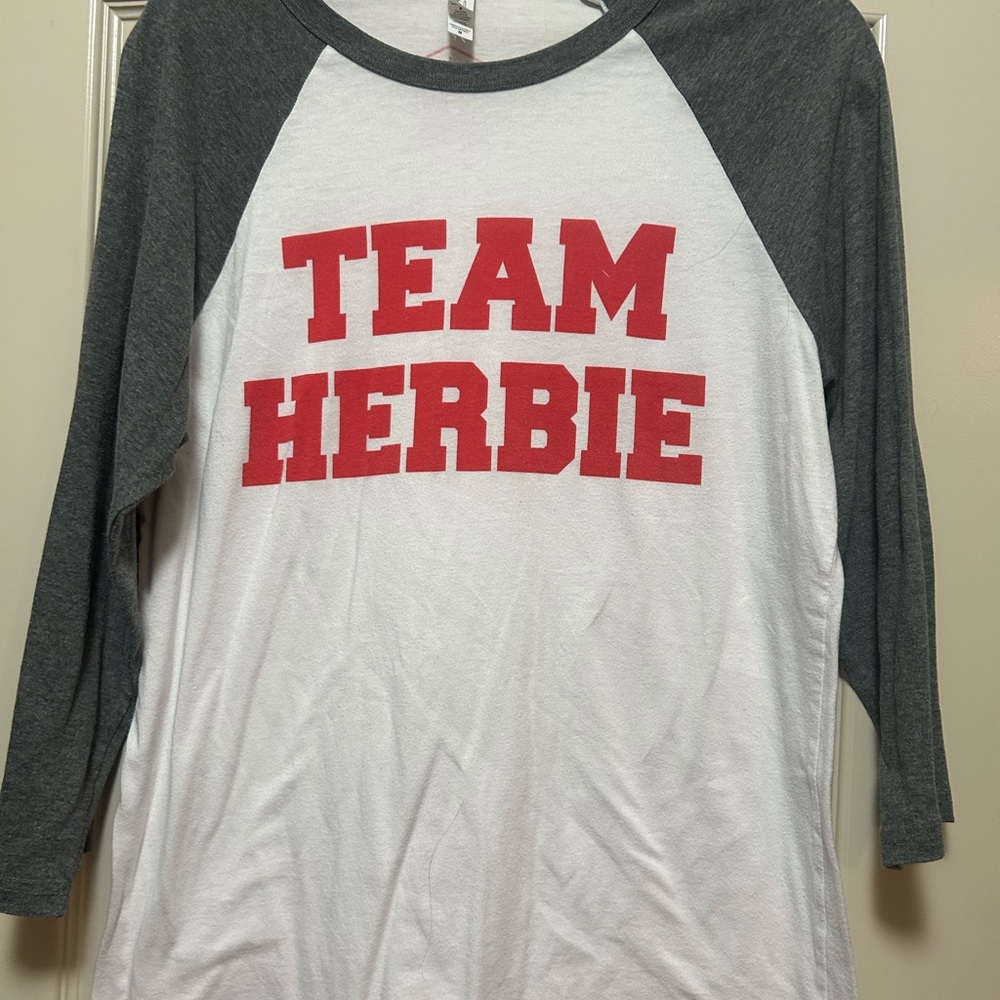 Nebraska Bella Campus White and Gray Raglan Shirt
